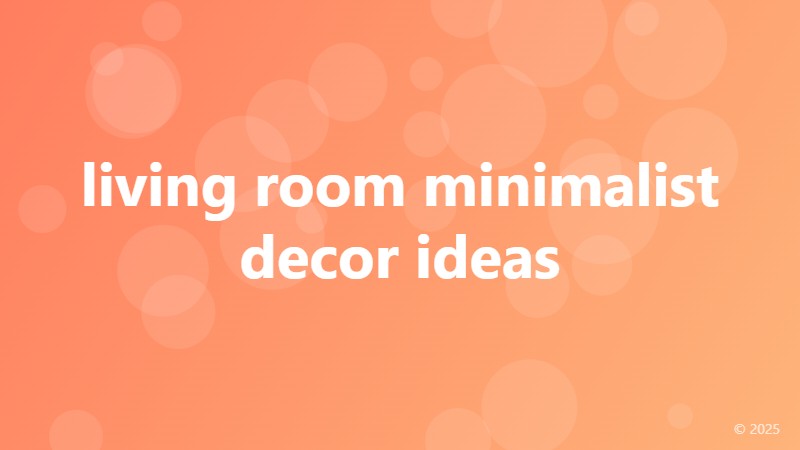 living room minimalist decor ideas
