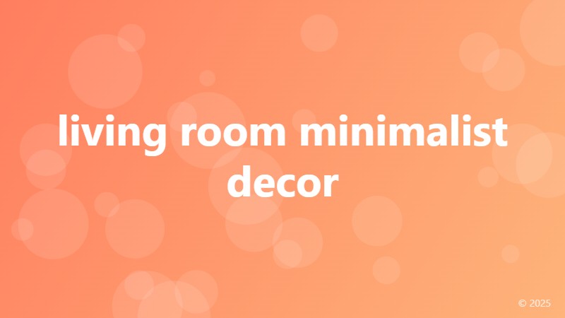 living room minimalist decor