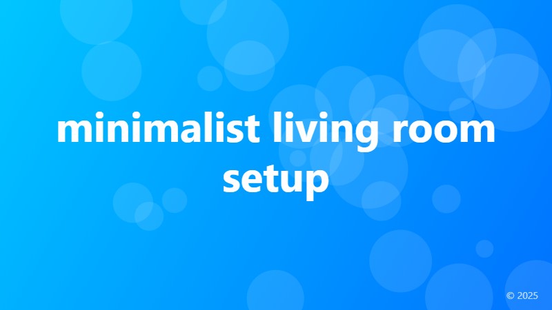 minimalist living room setup